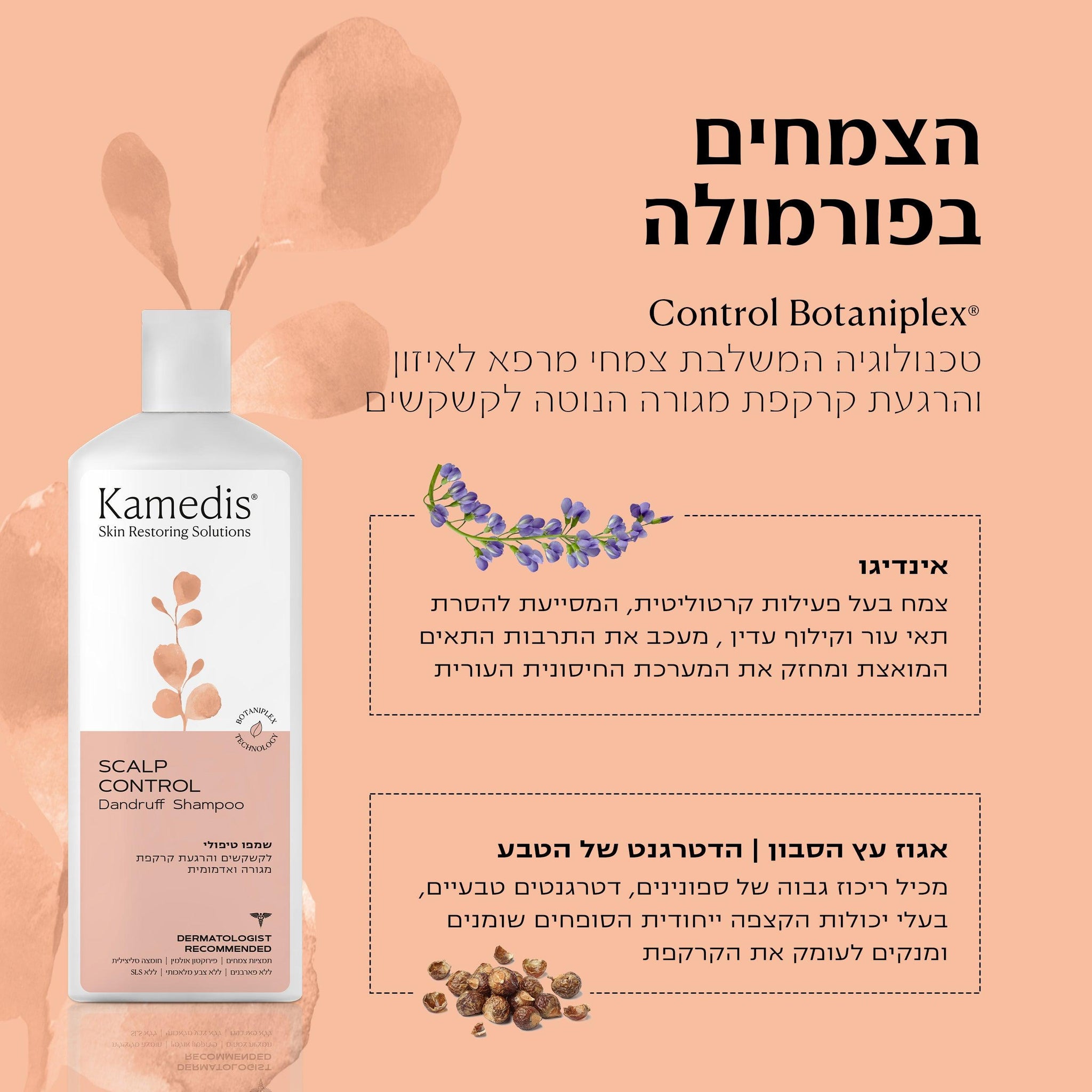 שמפו טיפולי נגד קשקשים - 5 יחידות | SCALP CONTROL DANDRUFF SHAMPOO - קמדיס